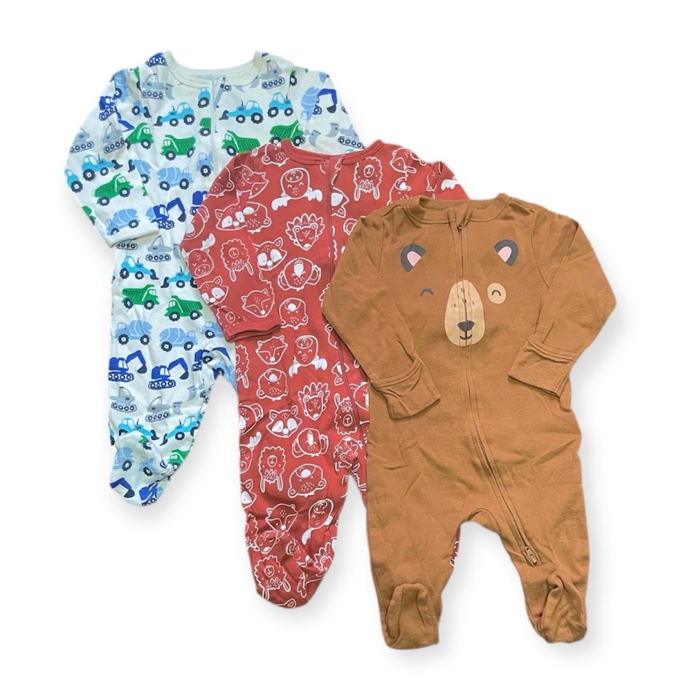 Baby Boy 3 Piece Sleeper Bundle Various Prints and Brands size 6M